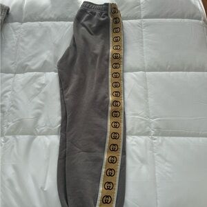 Gucci Gray Joggers with Gold Stripe